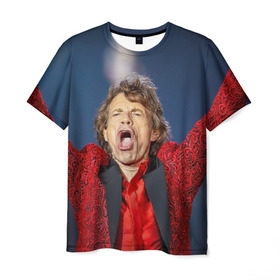 Мужская футболка 3D с принтом Rolling Stones в Тюмени, 100% полиэфир | прямой крой, круглый вырез горловины, длина до линии бедер | 