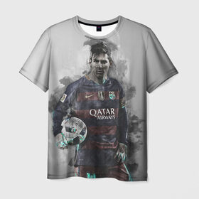 Мужская футболка 3D с принтом Lionel Messi в Тюмени, 100% полиэфир | прямой крой, круглый вырез горловины, длина до линии бедер | Тематика изображения на принте: лионель | месси
