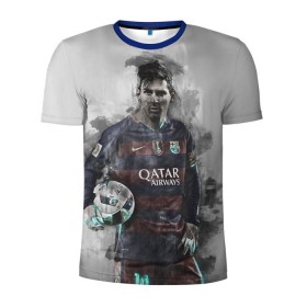 Мужская футболка 3D спортивная с принтом Lionel Messi в Тюмени, 100% полиэстер с улучшенными характеристиками | приталенный силуэт, круглая горловина, широкие плечи, сужается к линии бедра | лионель | месси