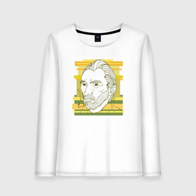 Женский лонгслив хлопок с принтом Ван Гог в Тюмени, 100% хлопок |  | ван гог | геометрия | глаз | знаенитость | лайнворк | мода | рисунок | тату | художник