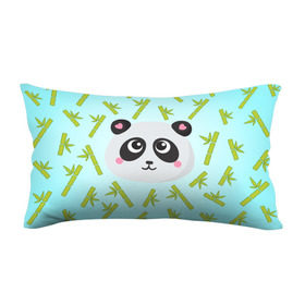 Подушка антистресс с принтом Панда с бамбуком в Тюмени, наволочка — 100% полиэстер, наполнитель — вспененный полистирол | состоит из подушки и наволочки на молнии | бамбук | панда