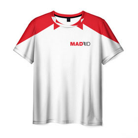 Мужская футболка 3D с принтом Атлетико Мадрид в Тюмени, 100% полиэфир | прямой крой, круглый вырез горловины, длина до линии бедер | 