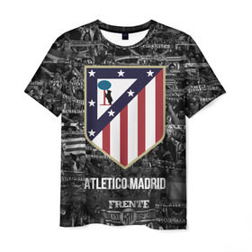 Мужская футболка 3D с принтом Атлетико Мадрид в Тюмени, 100% полиэфир | прямой крой, круглый вырез горловины, длина до линии бедер | atletico madrid | club | football | spanish | атлетико мадрид | испанский | клуб | футбольный