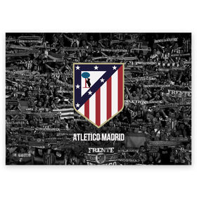 Поздравительная открытка с принтом Атлетико Мадрид в Тюмени, 100% бумага | плотность бумаги 280 г/м2, матовая, на обратной стороне линовка и место для марки
 | atletico madrid | club | football | spanish | атлетико мадрид | испанский | клуб | футбольный