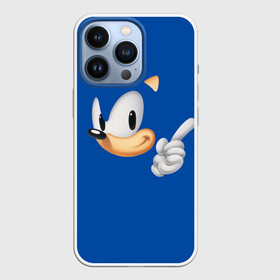 Чехол для iPhone 13 Pro с принтом Соник в Тюмени,  |  | sega | sonic | аркада | ёж | ёжик | лицо | палец | приставка | синий