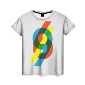 Женская футболка 3D с принтом 69 в Тюмени, 100% полиэфир ( синтетическое хлопкоподобное полотно) | прямой крой, круглый вырез горловины, длина до линии бедер | math | number | retro | алгебра | математика | ностальгия | ретро | цифра | число