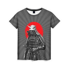 Женская футболка 3D с принтом Мертвый самурай в Тюмени, 100% полиэфир ( синтетическое хлопкоподобное полотно) | прямой крой, круглый вырез горловины, длина до линии бедер | bone | japan | samurai | skelet | skull | warrior | воин | катана | кости | меч | самурай | скелет | череп | япония