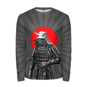 Мужской лонгслив 3D с принтом Мертвый самурай в Тюмени, 100% полиэстер | длинные рукава, круглый вырез горловины, полуприлегающий силуэт | bone | japan | samurai | skelet | skull | warrior | воин | катана | кости | меч | самурай | скелет | череп | япония