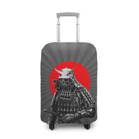 Чехол для чемодана 3D с принтом Мертвый самурай в Тюмени, 86% полиэфир, 14% спандекс | двустороннее нанесение принта, прорези для ручек и колес | bone | japan | samurai | skelet | skull | warrior | воин | катана | кости | меч | самурай | скелет | череп | япония