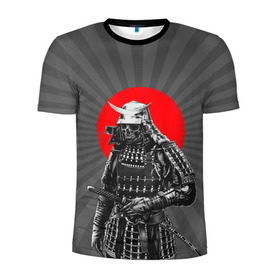 Мужская футболка 3D спортивная с принтом Мертвый самурай в Тюмени, 100% полиэстер с улучшенными характеристиками | приталенный силуэт, круглая горловина, широкие плечи, сужается к линии бедра | Тематика изображения на принте: bone | japan | samurai | skelet | skull | warrior | воин | катана | кости | меч | самурай | скелет | череп | япония
