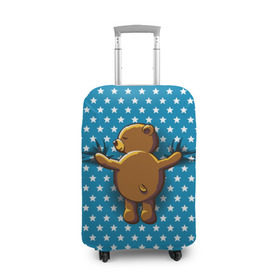 Чехол для чемодана 3D с принтом Медвежьи объятия в Тюмени, 86% полиэфир, 14% спандекс | двустороннее нанесение принта, прорези для ручек и колес | bear | beast | kid | love | teddy | toy | звезды | зверь | игрушка | любовь | медведь | мишка