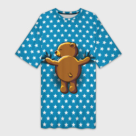 Платье-футболка 3D с принтом Медвежьи объятия в Тюмени,  |  | Тематика изображения на принте: bear | beast | kid | love | teddy | toy | звезды | зверь | игрушка | любовь | медведь | мишка