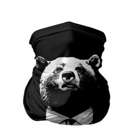 Бандана-труба 3D с принтом Медведь бизнесмен в Тюмени, 100% полиэстер, ткань с особыми свойствами — Activecool | плотность 150‒180 г/м2; хорошо тянется, но сохраняет форму | Тематика изображения на принте: animal | bear | beast | business | suit | бизнес | джентльмен | животное | зверь | медведь | смокинг