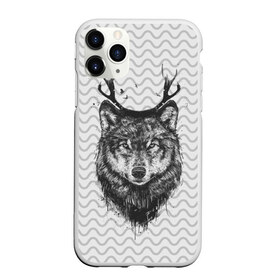 Чехол для iPhone 11 Pro матовый с принтом Рогатый волк в Тюмени, Силикон |  | Тематика изображения на принте: animal | beast | deer | moon | rage | roar | wild | wolf | вой | волк | животное | зверь | луна | олень | рога