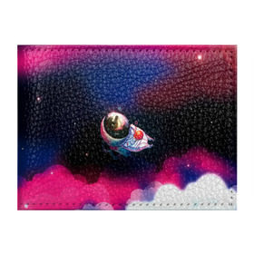Обложка для студенческого билета с принтом Ёжик в космосе в Тюмени, натуральная кожа | Размер: 11*8 см; Печать на всей внешней стороне | Тематика изображения на принте: в тумане | еж