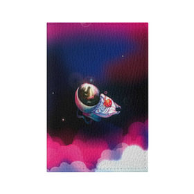 Обложка для паспорта матовая кожа с принтом Ёжик в космосе в Тюмени, натуральная матовая кожа | размер 19,3 х 13,7 см; прозрачные пластиковые крепления | Тематика изображения на принте: в тумане | еж