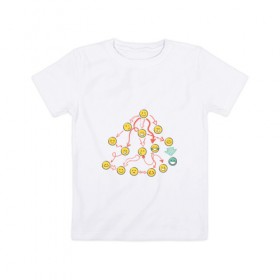 Детская футболка хлопок с принтом Веселая сеть в Тюмени, 100% хлопок | круглый вырез горловины, полуприлегающий силуэт, длина до линии бедер | mlm | млм | сетевой маркетинг | сеть | смайл | смайлы