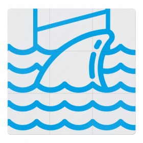 Магнитный плакат 3Х3 с принтом Акула сетевого в Тюмени, Полимерный материал с магнитным слоем | 9 деталей размером 9*9 см | mlm | акула | млм | сетевой маркетинг | сеть