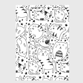 Скетчбук с принтом Котейки в Тюмени, 100% бумага
 | 48 листов, плотность листов — 100 г/м2, плотность картонной обложки — 250 г/м2. Листы скреплены сверху удобной пружинной спиралью | cat | кот | котенок | котик | кошка | принт | рисунок