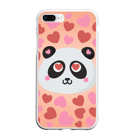 Чехол для iPhone 7Plus/8 Plus матовый с принтом Влюбленная панда в Тюмени, Силикон | Область печати: задняя сторона чехла, без боковых панелей | 