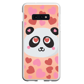 Чехол для Samsung S10E с принтом Влюбленная панда в Тюмени, Силикон | Область печати: задняя сторона чехла, без боковых панелей | любовь | панда | сердце
