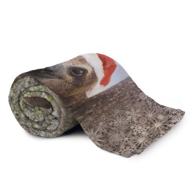 Плед 3D с принтом Рождественский ленивец в Тюмени, 100% полиэстер | закругленные углы, все края обработаны. Ткань не мнется и не растягивается | Тематика изображения на принте: джунгли | животное | ленивый | лень | новый год | рождество | снег | снежинки | тропики | улыбка | шапка