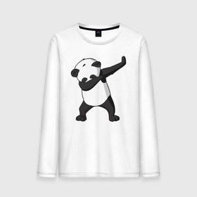 Мужской лонгслив хлопок с принтом Panda dab в Тюмени, 100% хлопок |  | Тематика изображения на принте: дэб | панда