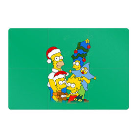 Магнитный плакат 3Х2 с принтом Симпсоны новогодние 3 в Тюмени, Полимерный материал с магнитным слоем | 6 деталей размером 9*9 см | simpsons | барт | барт симпсон | гомер | гомер симпсон | новый год | симпсоны | снег | снежинки