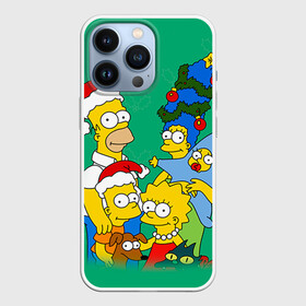 Чехол для iPhone 13 Pro с принтом Симпсоны новогодние 3 в Тюмени,  |  | simpsons | барт | барт симпсон | гомер | гомер симпсон | новый год | симпсоны | снег | снежинки
