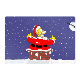 Магнитный плакат 3Х2 с принтом Симпсоны новогодние 4 в Тюмени, Полимерный материал с магнитным слоем | 6 деталей размером 9*9 см | simpsons | барт | барт симпсон | гомер | гомер симпсон | новый год | симпсоны | снег | снежинки