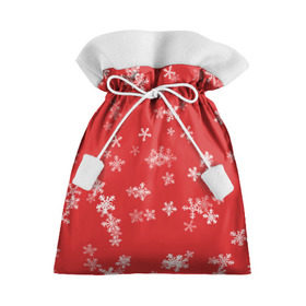 Подарочный 3D мешок с принтом Снежная феерия (красный) в Тюмени, 100% полиэстер | Размер: 29*39 см | Тематика изображения на принте: 