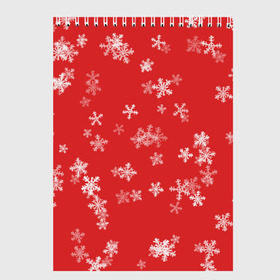 Скетчбук с принтом Снежная феерия (красный) в Тюмени, 100% бумага
 | 48 листов, плотность листов — 100 г/м2, плотность картонной обложки — 250 г/м2. Листы скреплены сверху удобной пружинной спиралью | 