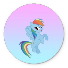 Коврик круглый с принтом Rainbowdash в Тюмени, резина и полиэстер | круглая форма, изображение наносится на всю лицевую часть | mlp | pony | rainbowdash | raindbow dash | пони