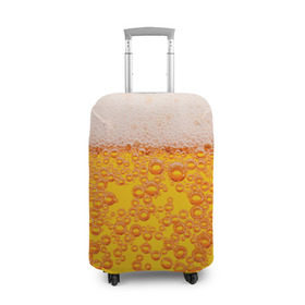 Чехол для чемодана 3D с принтом Пивная тема в Тюмени, 86% полиэфир, 14% спандекс | двустороннее нанесение принта, прорези для ручек и колес | пена | прикол | пузырьки