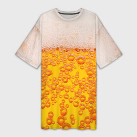 Платье-футболка 3D с принтом Пивная тема в Тюмени,  |  | пена | прикол | пузырьки