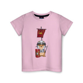 Детская футболка хлопок с принтом Хомячок-воин! в Тюмени, 100% хлопок | круглый вырез горловины, полуприлегающий силуэт, длина до линии бедер | легионер | рим | хомяк