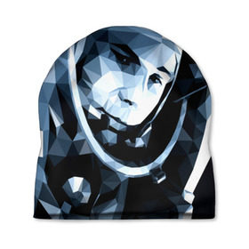 Шапка 3D с принтом Гагарин в Тюмени, 100% полиэстер | универсальный размер, печать по всей поверхности изделия | поехали | полигоны | юрий