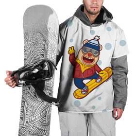 Накидка на куртку 3D с принтом Мишка сноубордист в Тюмени, 100% полиэстер |  | Тематика изображения на принте: extreme | snowboard | медведь | мишка | сноуборд | экстрим