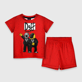 Детский костюм с шортами 3D с принтом Daff Punk в Тюмени,  |  | donut | homer | music | simpson | барт | гомер | музыка | пончик | симпсон