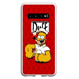 Чехол для Samsung Galaxy S10 с принтом Duff Beer в Тюмени, Силикон | Область печати: задняя сторона чехла, без боковых панелей | Тематика изображения на принте: bart | donut | griffin | homer | popeye | simpson | барт | гомер | гриффин | капитан | моряк | симпсон | стьюи | якорь