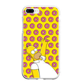 Чехол для iPhone 7Plus/8 Plus матовый с принтом Пончики Гомера Симпсона в Тюмени, Силикон | Область печати: задняя сторона чехла, без боковых панелей | donut | homer | simpson | гомер | еда | плюшка | пончик | симпсон
