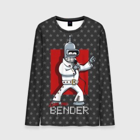 Мужской лонгслив 3D с принтом Bender Presley в Тюмени, 100% полиэстер | длинные рукава, круглый вырез горловины, полуприлегающий силуэт | Тематика изображения на принте: bender | elvis presley | fry | futurama | hermes | rock n roll | zoidberg | бендер | гермес | зойдберг | робот | рок н ролл | туранга | фрай | футурама | элвис пресли