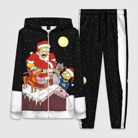 Женский костюм 3D с принтом Симпсон   Санта Клаус в Тюмени,  |  | bart | christmas | happy new year | homer simpson | the simpsons | барт | гомер | дед мороз | луна | новый год | олень | подарки | санта | снег | собака | сосульки