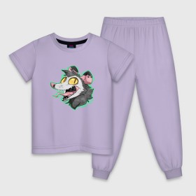 Детская пижама хлопок с принтом Опоссум в Тюмени, 100% хлопок |  брюки и футболка прямого кроя, без карманов, на брюках мягкая резинка на поясе и по низу штанин
 | animal | mouse | opossum | rat | животное | крыса | мышь | опоссум