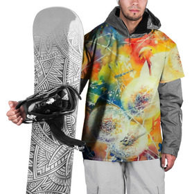 Накидка на куртку 3D с принтом Одуванчики в Тюмени, 100% полиэстер |  | bright | dandelions | dragonfly | meadow | paint | painting | summer | живопись | краски | лето | луг | одуванчики | стрекоза | яркие