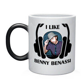 Кружка хамелеон с принтом I like Benny Benassi в Тюмени, керамика | меняет цвет при нагревании, емкость 330 мл | 