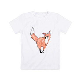 Детская футболка хлопок с принтом Crazy fox в Тюмени, 100% хлопок | круглый вырез горловины, полуприлегающий силуэт, длина до линии бедер | crazy | fox | безумная | веселая | лиса | лисичка | лисички тупички
