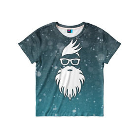 Детская футболка 3D с принтом Rock santa в Тюмени, 100% гипоаллергенный полиэфир | прямой крой, круглый вырез горловины, длина до линии бедер, чуть спущенное плечо, ткань немного тянется | rock santa | santa | дед мороз | новый год | подарок на новый год | санта | снежинки