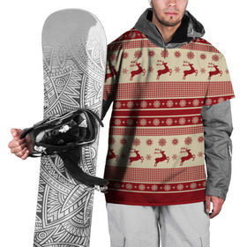 Накидка на куртку 3D с принтом Зимние олени в Тюмени, 100% полиэстер |  | Тематика изображения на принте: happy new year | ёлка | зима | олень | праздник | снег | снежинка