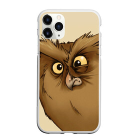 Чехол для iPhone 11 Pro матовый с принтом Грустная сова в Тюмени, Силикон |  | глаза | клюв | пернатые | перья | прикольные картинки | птица | сова